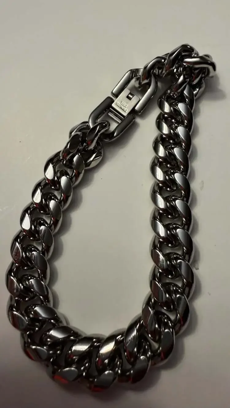 NEW TenrSteel Heavy Duty Stainless Steel Cuban Link Bracelet 8.5 in